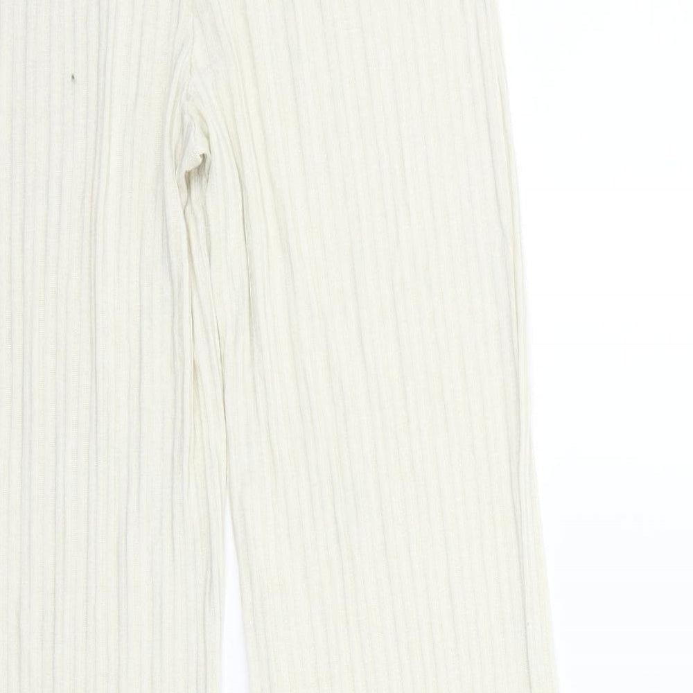 H&M Womens White Trousers Size S L28 in