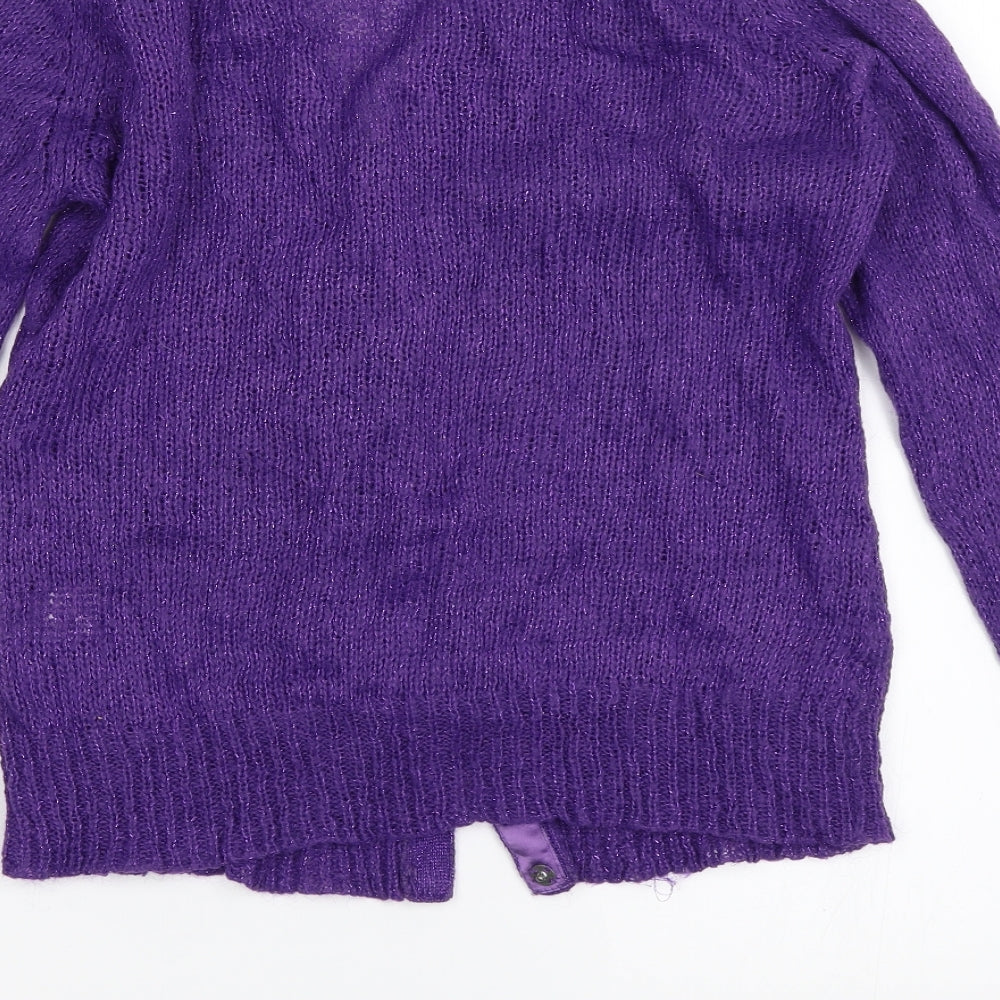 SOFT GREY Womens Purple Cardigan Jumper Size 10