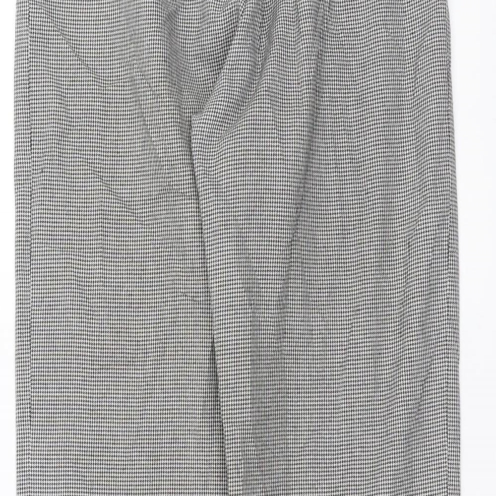 Dorothy Perkins Womens Black Houndstooth Trousers Size 8 L28 in