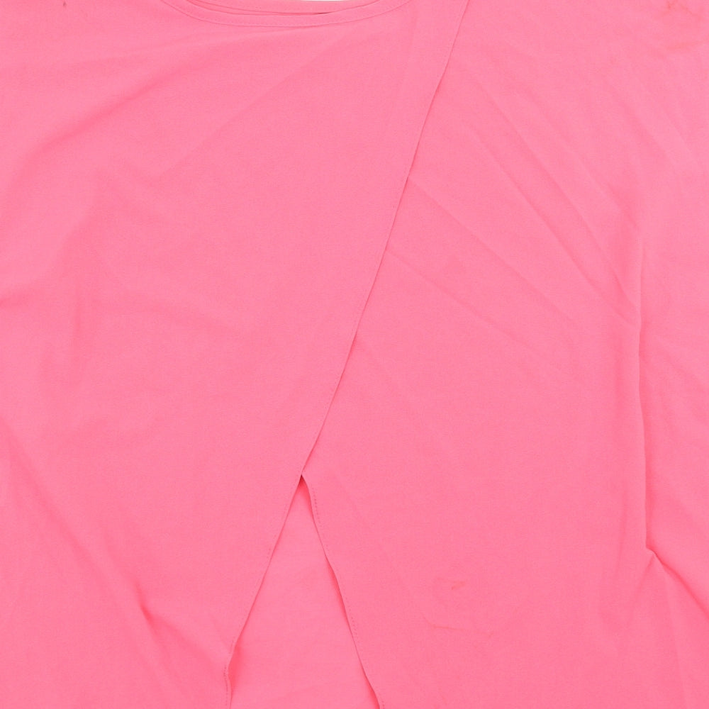 Internationale Womens Pink Basic Blouse Size 10 - open back
