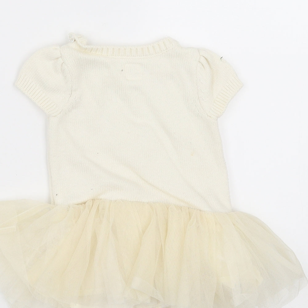 Gap Girls Ivory Jumper Dress Size 3-6 Months