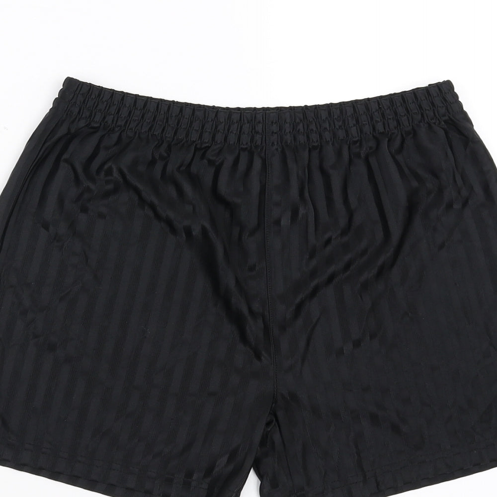 Preworn Boys Black Striped Sweat Shorts Size 10-11 Years - football shorts
