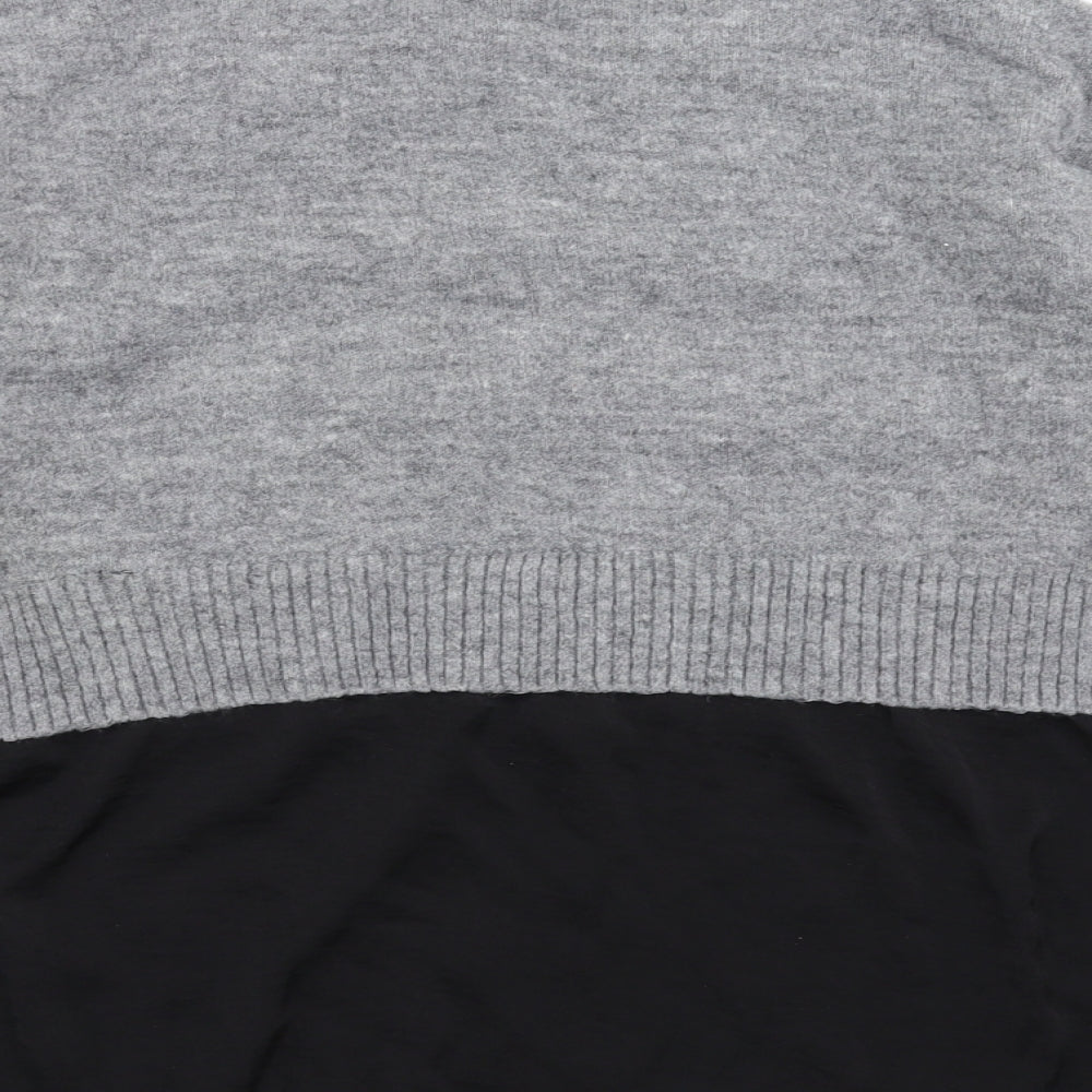 New Look Womens Grey Pullover Jumper Size S - lace hem