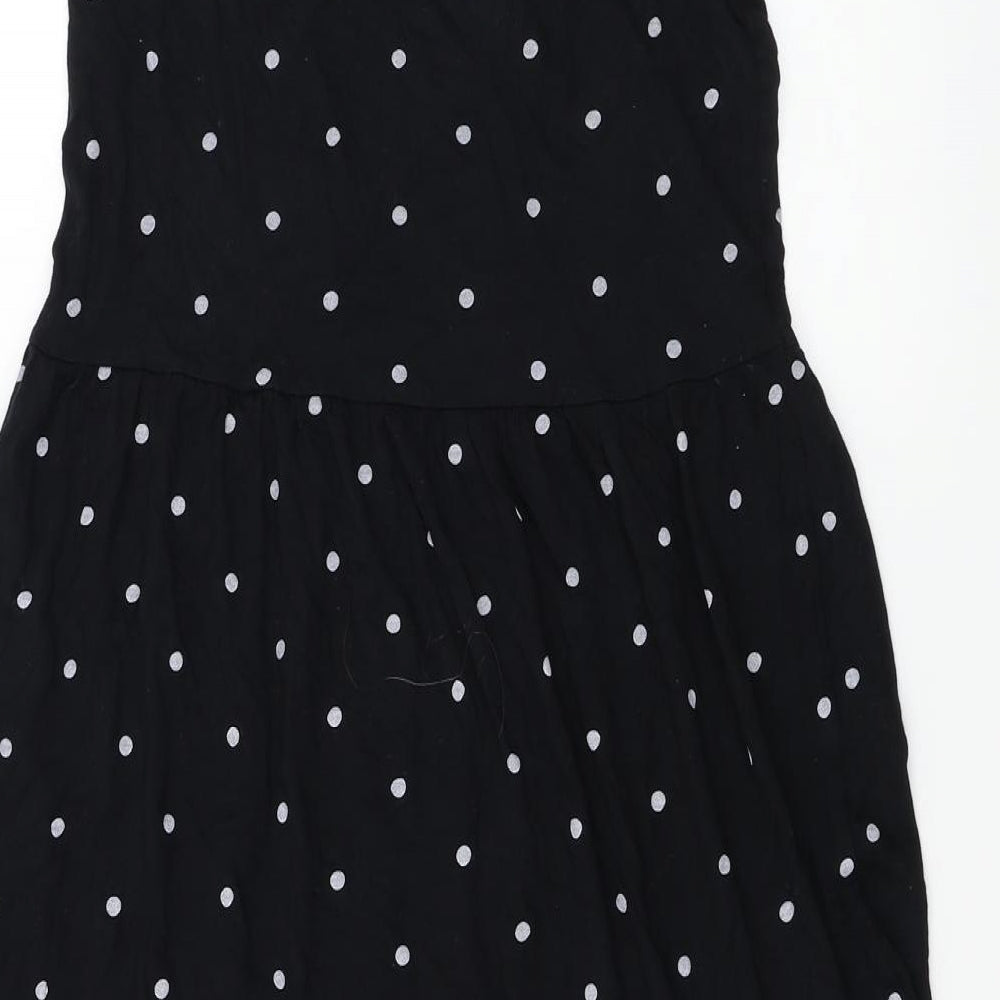Pieces Womens Black Polka Dot Basic Blouse Size M