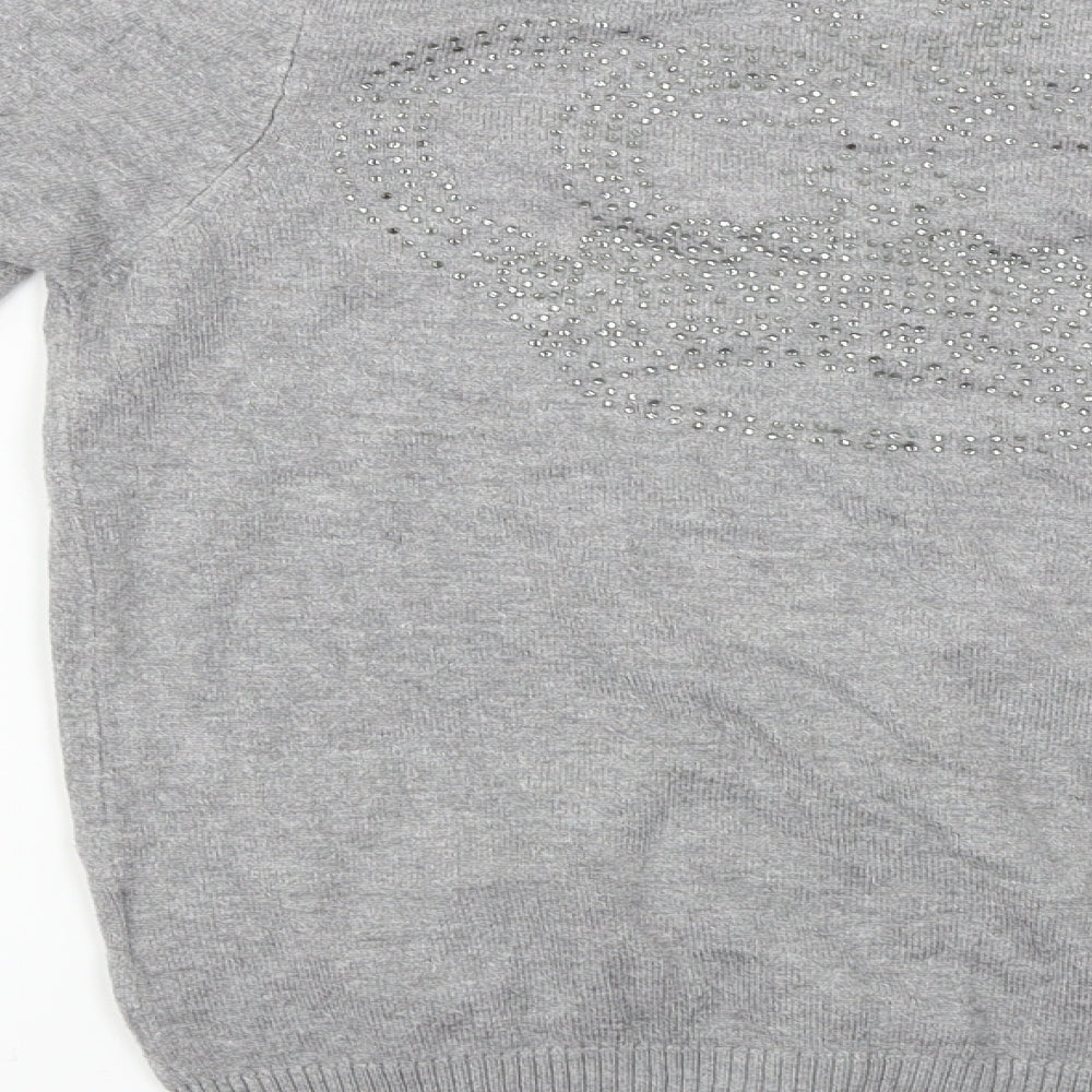 d-xel Womens Grey Cardigan Jumper Size 12