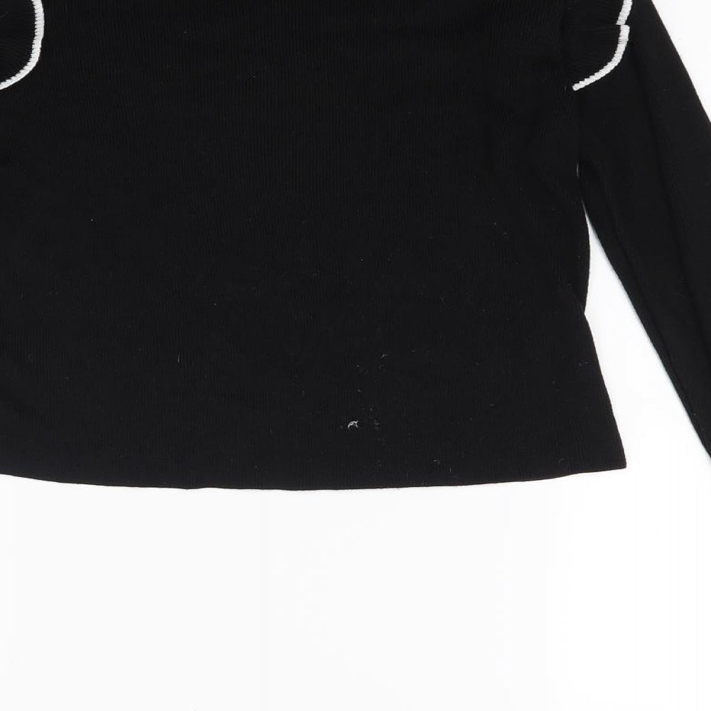 Topshop Womens Black Knit Pullover Jumper Size 10