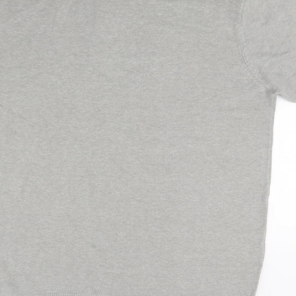 Yoec Mens Grey Knit Polo Size M