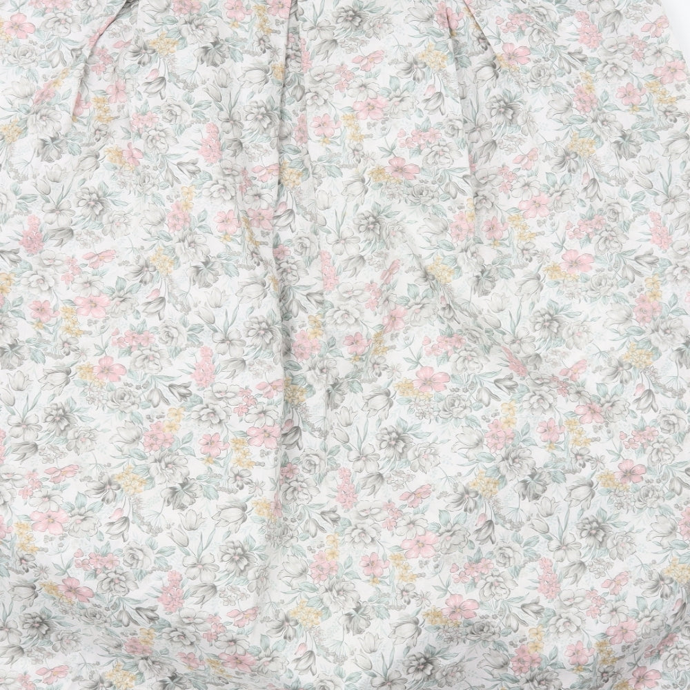 Preworn Womens White Floral A-Line Skirt Size 42 in