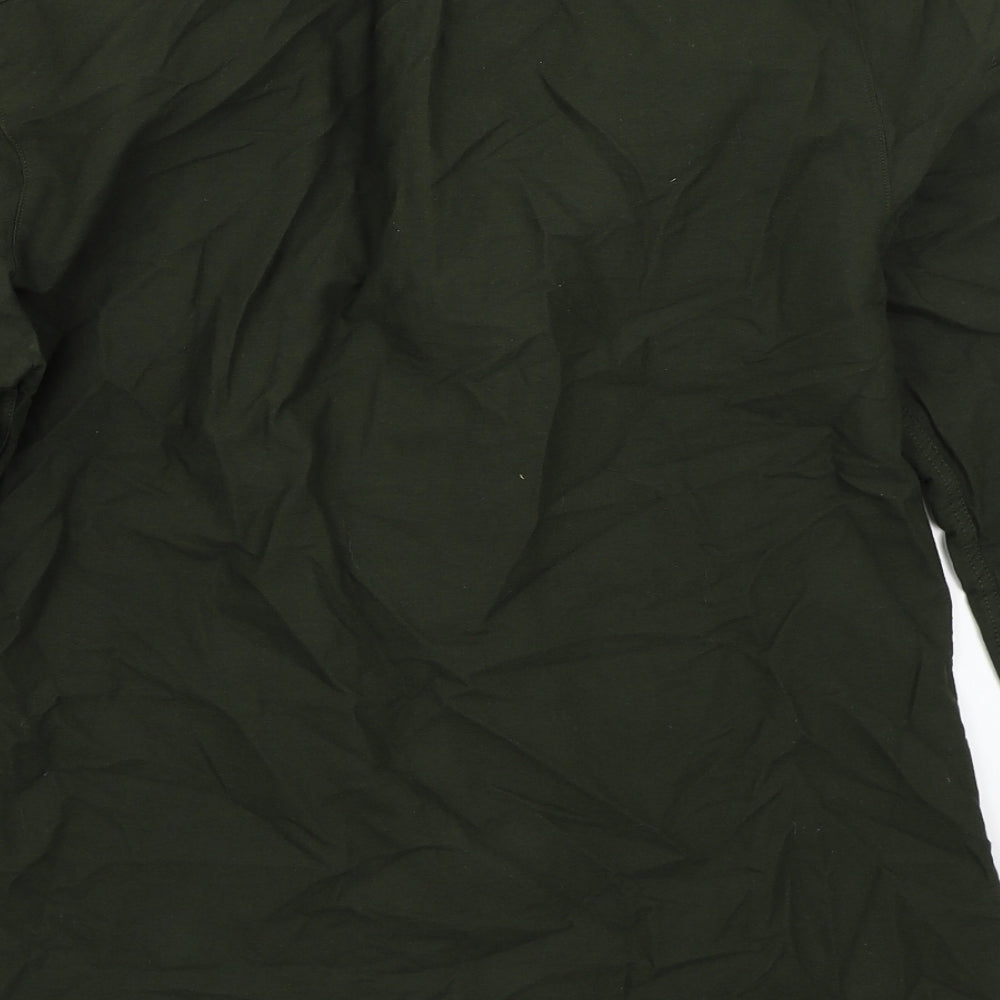 Far4ah Mens Green Button-Up Size M