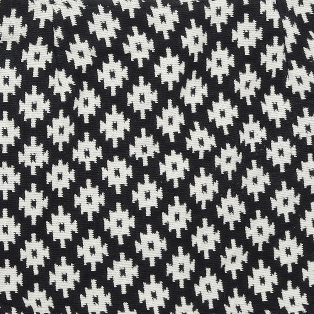 ASOS Womens Black Geometric A-Line Skirt Size 12