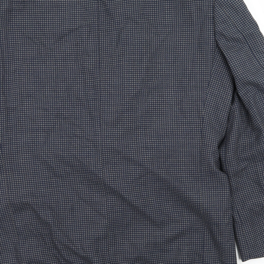 St Michael Mens Blue Geometric Jacket Suit Jacket Size M