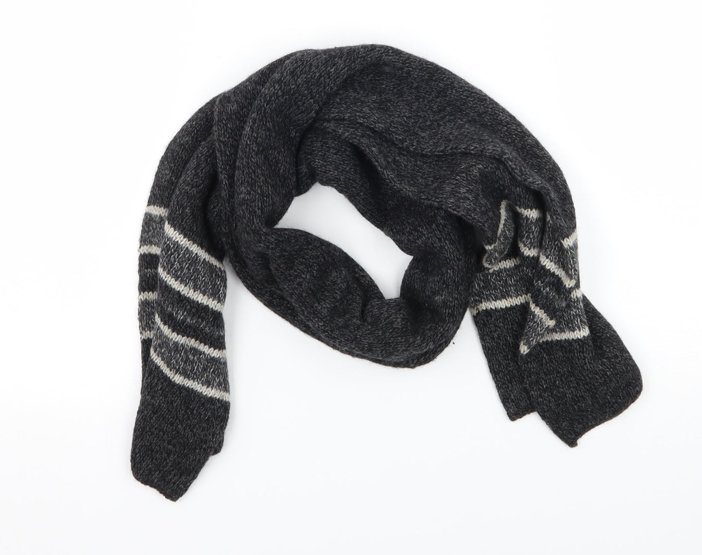 Preworn Mens Grey Knit Rectangle Scarf Scarf One Size