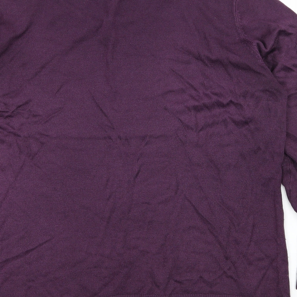 Prewor Womens Purple Knit Pullover Jumper Size 12