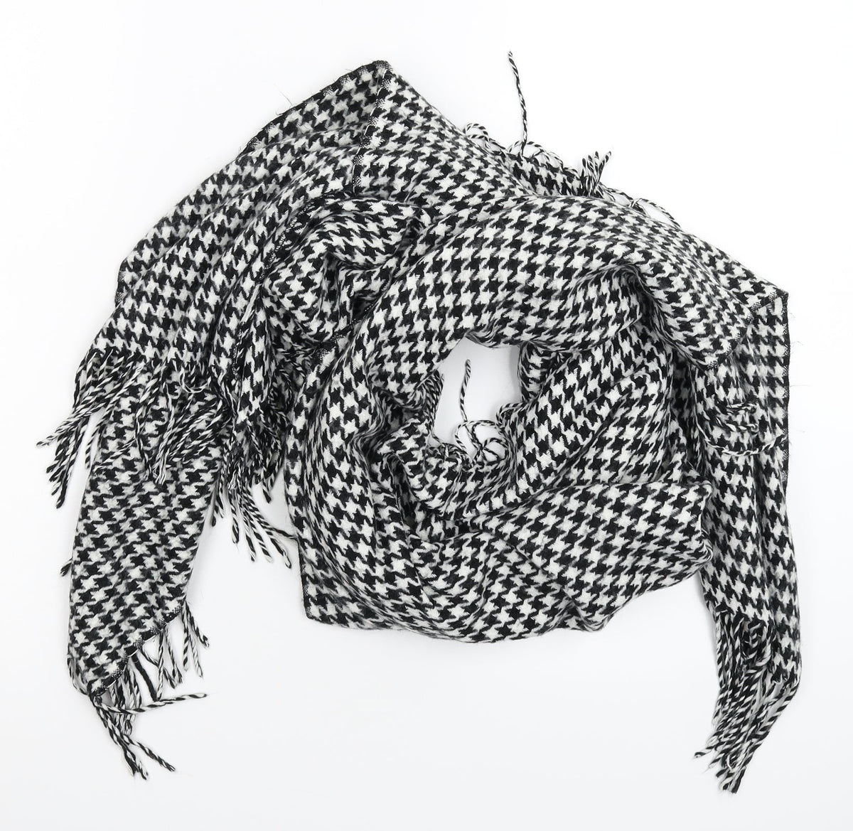 Preworn Womens Multicoloured Houndstooth Knit Shawl/Wrap