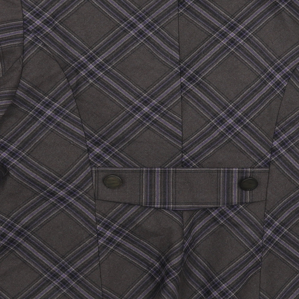 Minuet Womens Grey Check Jacket Suit Jacket Size 14