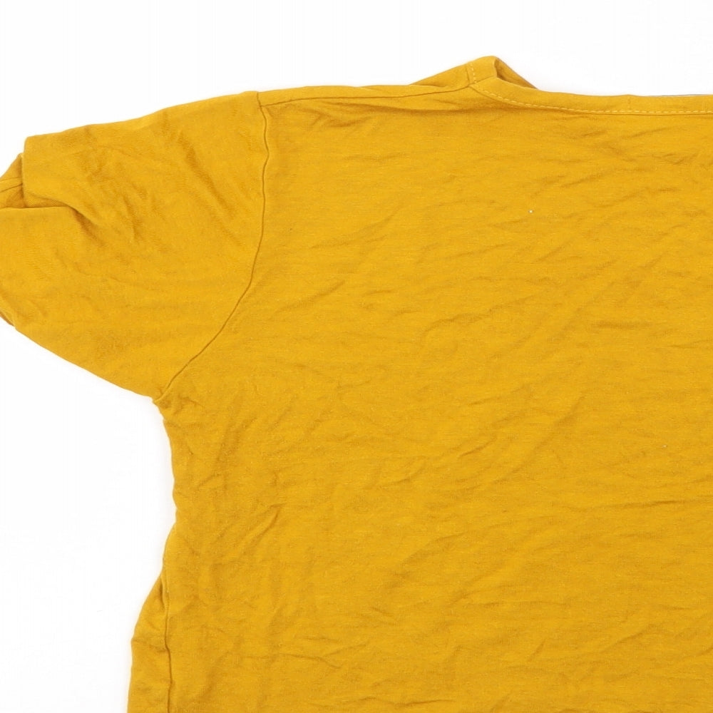 PRETTYLITTLETHING Womens Gold Basic T-Shirt Size 8