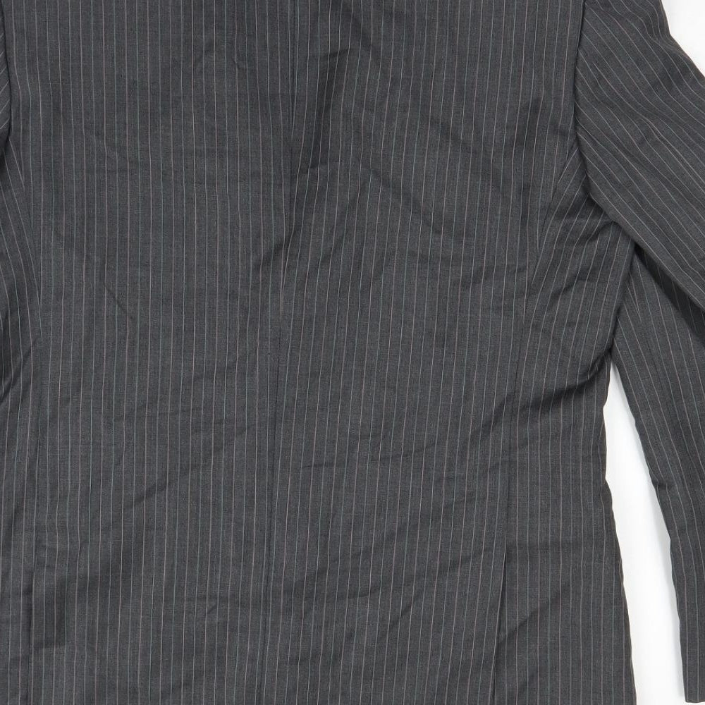 French Eye Mens Grey Striped Jacket Suit Jacket Size 38