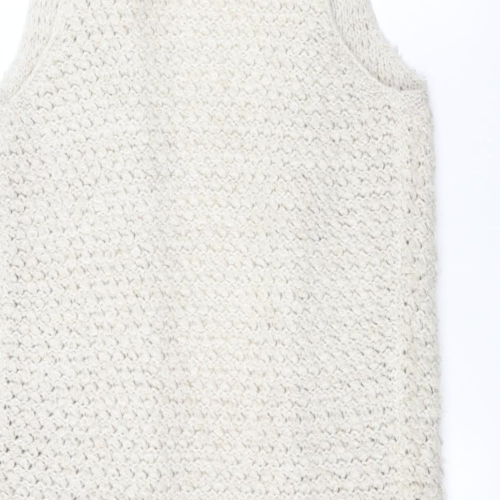 Atmosphere Womens White Knit Jacket Coatigan Size S