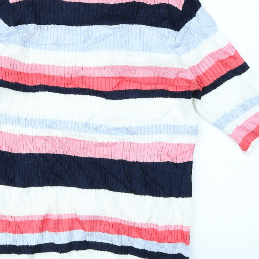 Marks & Spencer Collection Womens White Striped Pullover Jumper Size 12
