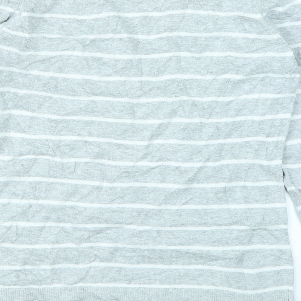 Esprit Womens Grey Striped Pullover Jumper Size S
