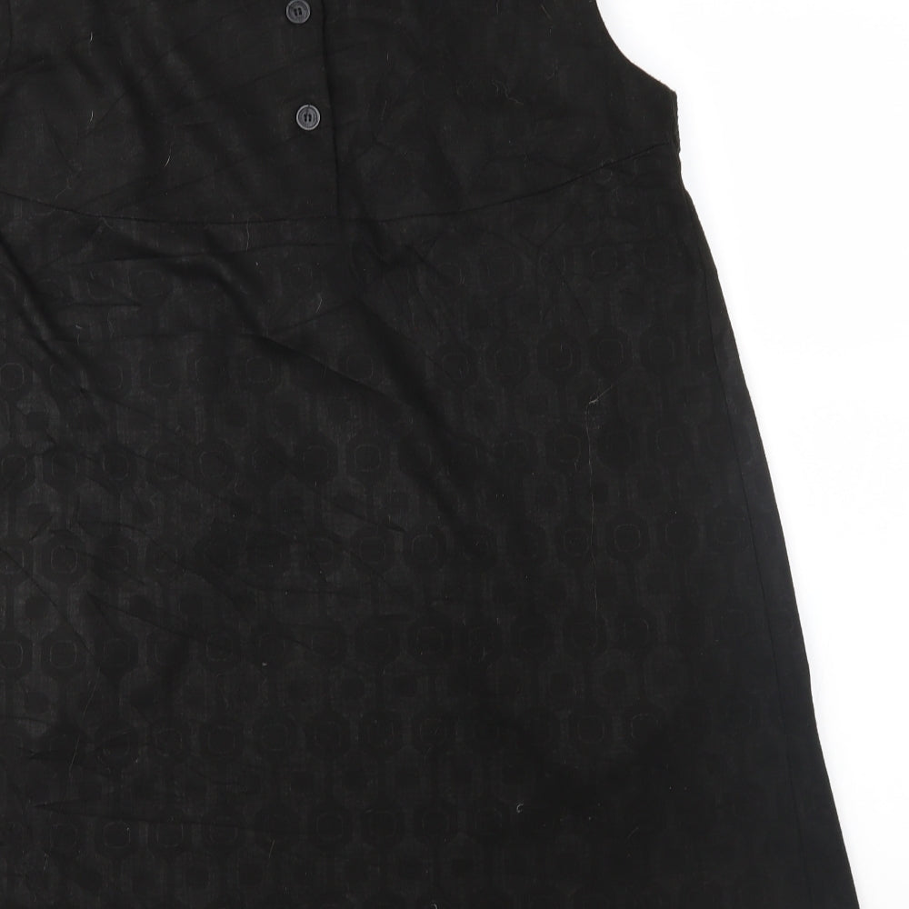 Hippocampe Womens Black Geometric A-Line Size 12