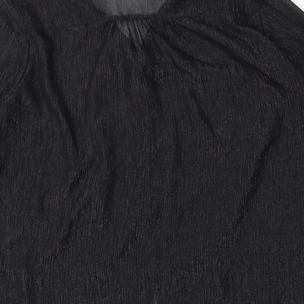 H&M Womens Black Basic Button-Up Size 10