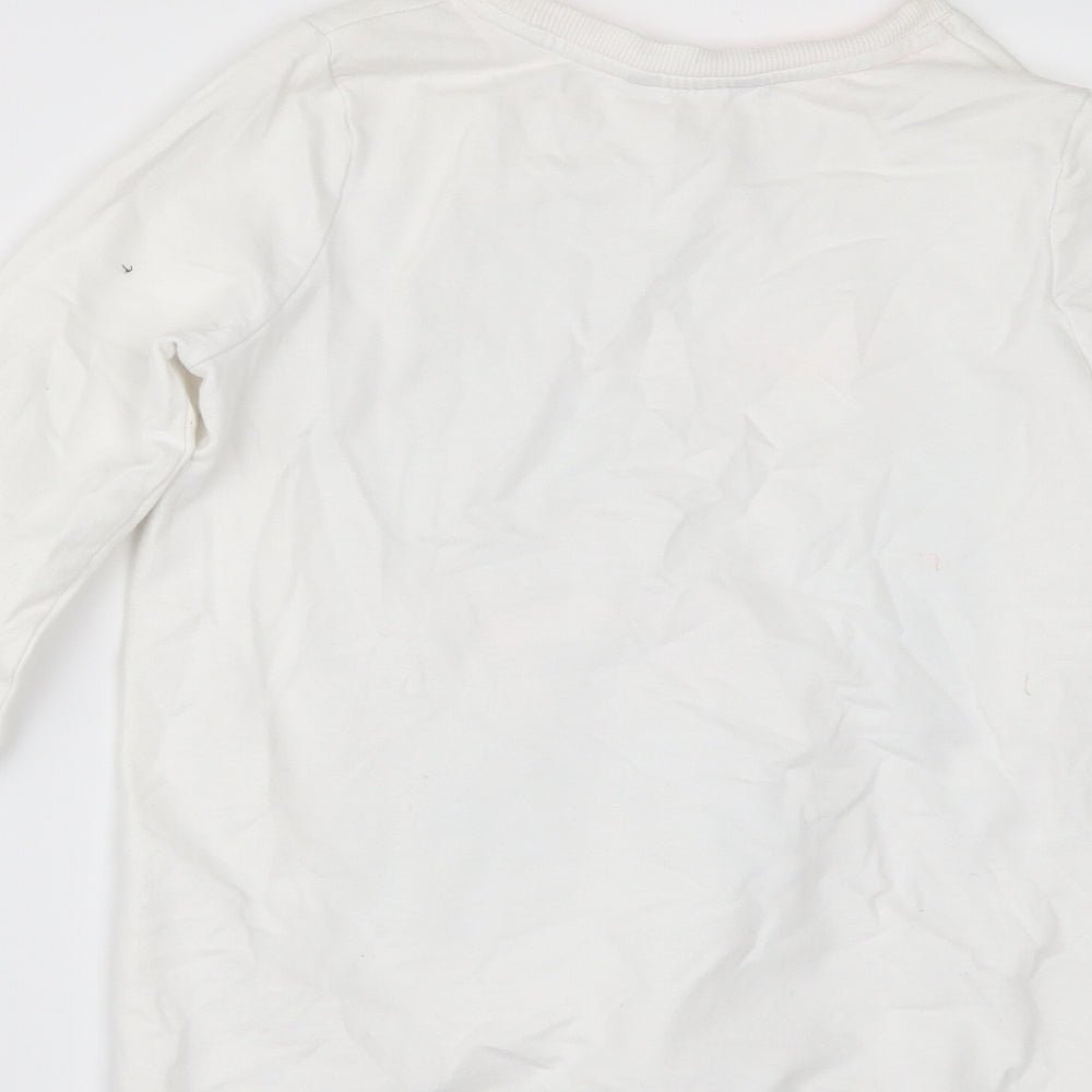 George Girls White Pullover Sweatshirt Size 7 Years - BORN TO BE AWESONE