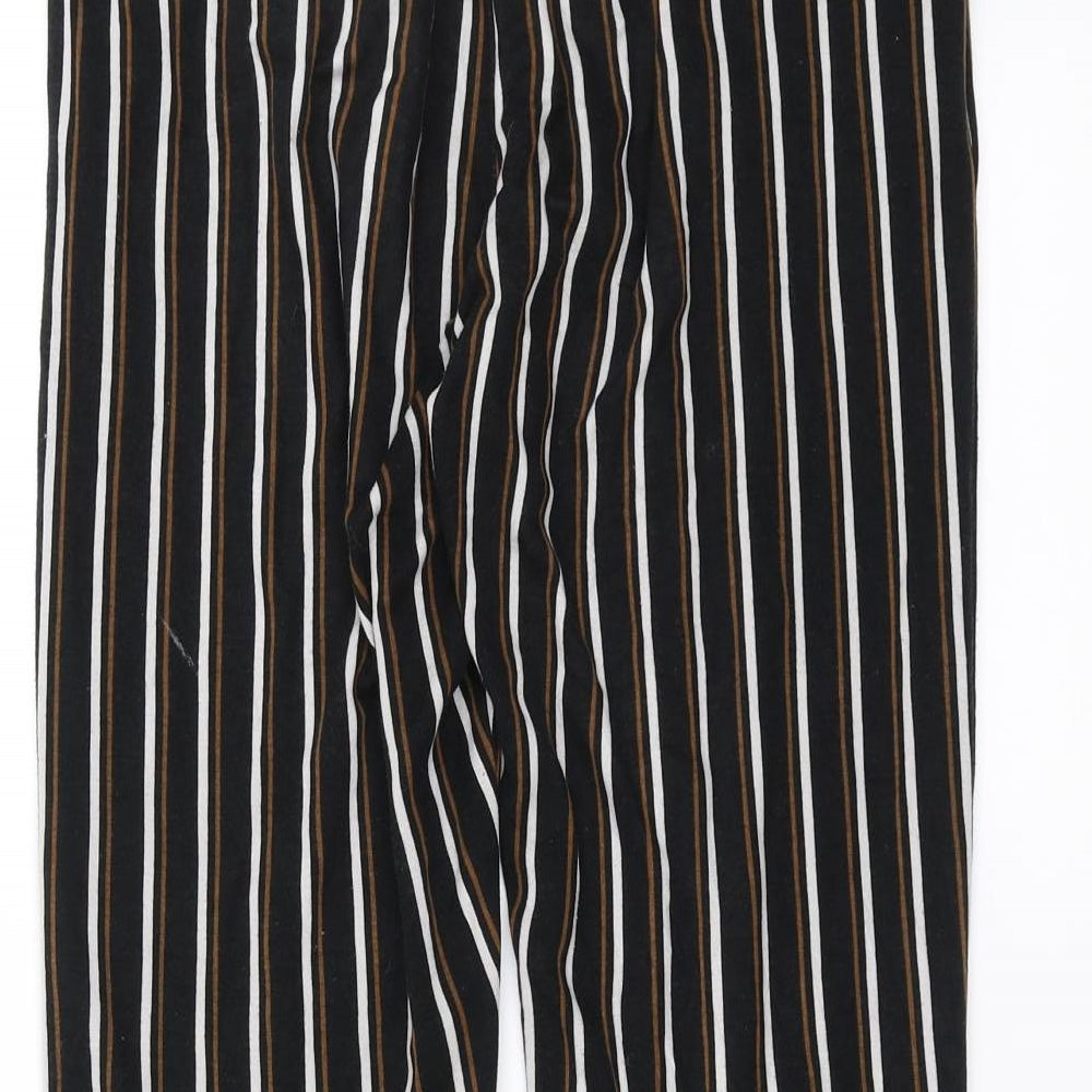 Amisu Womens Black Striped Trousers Size M L27 in