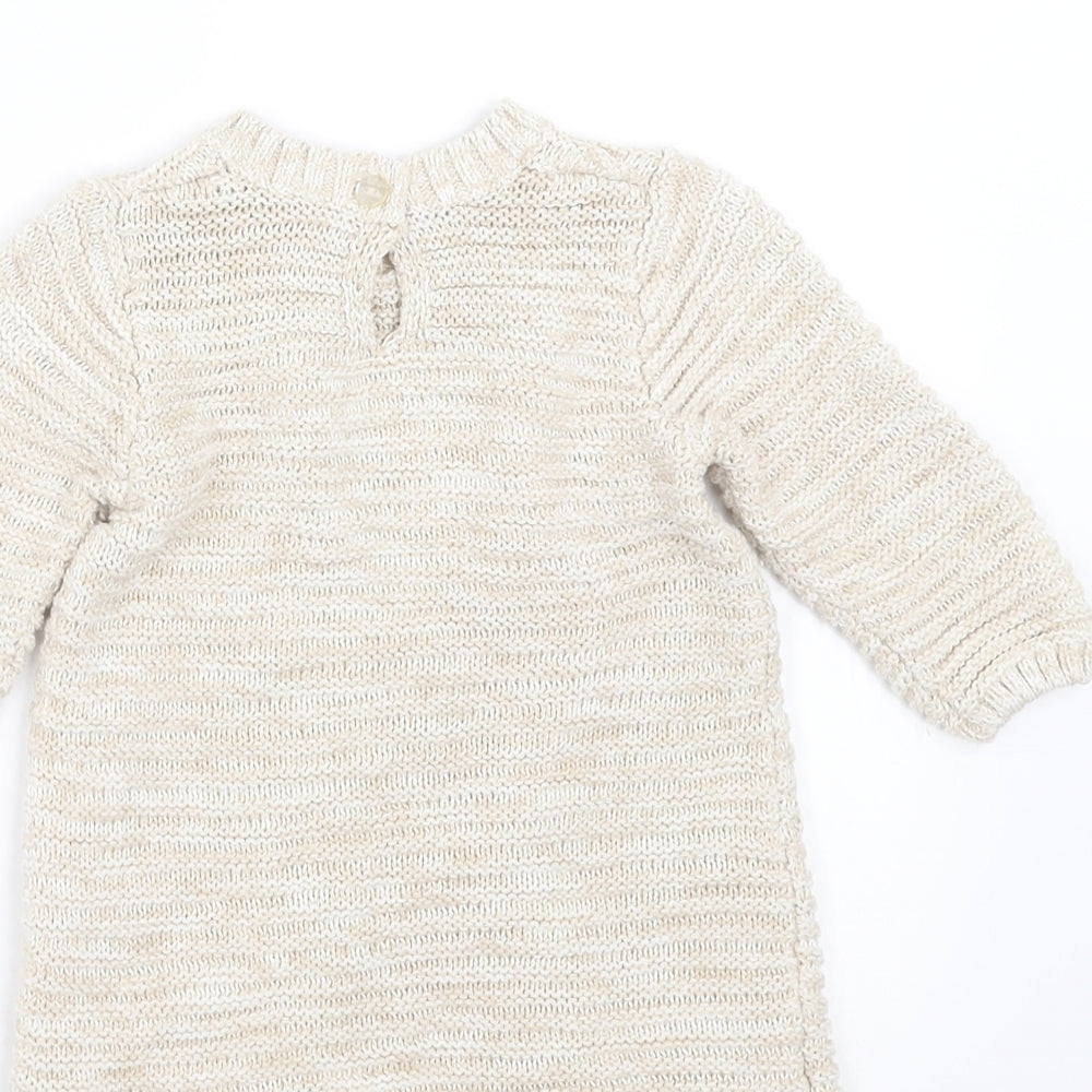 Matalan Girls Beige Jumper Dress Size 3-6 Months
