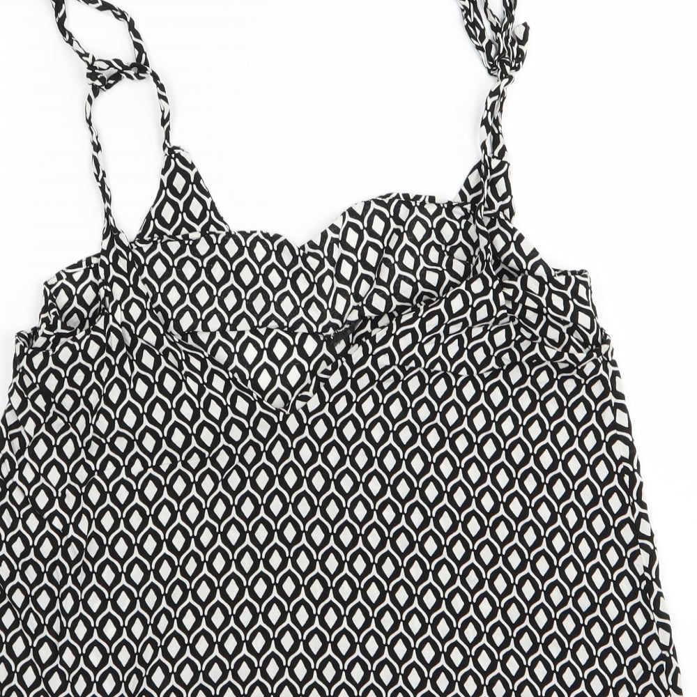 H&M Womens Black Geometric Camisole Tank Size 8