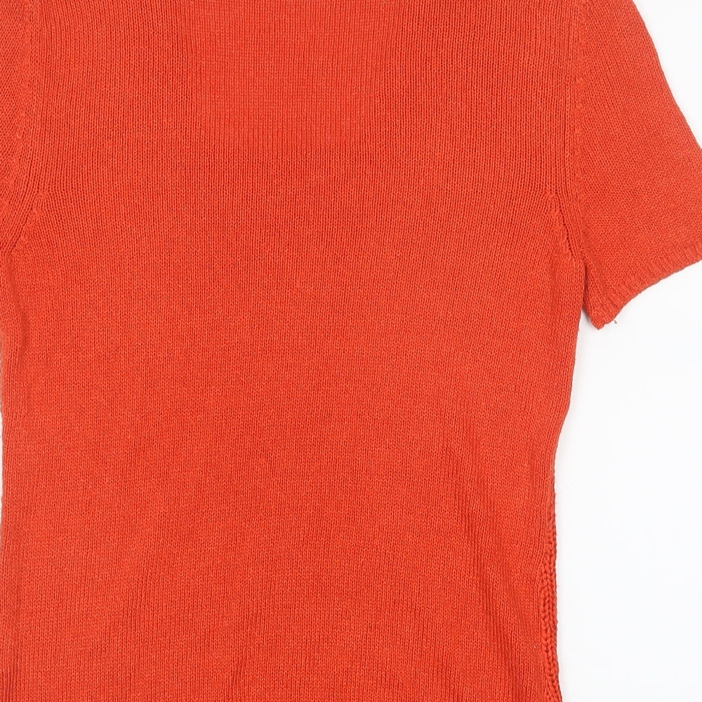 Per Una Womens Orange Knit Pullover Jumper Size 10
