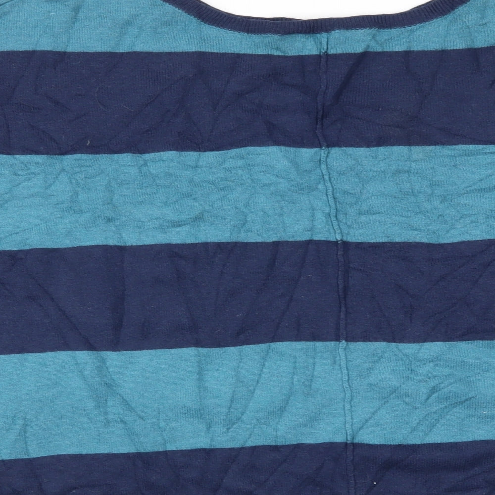 Dorothy Perkins Womens Blue Striped Basic T-Shirt Size 10