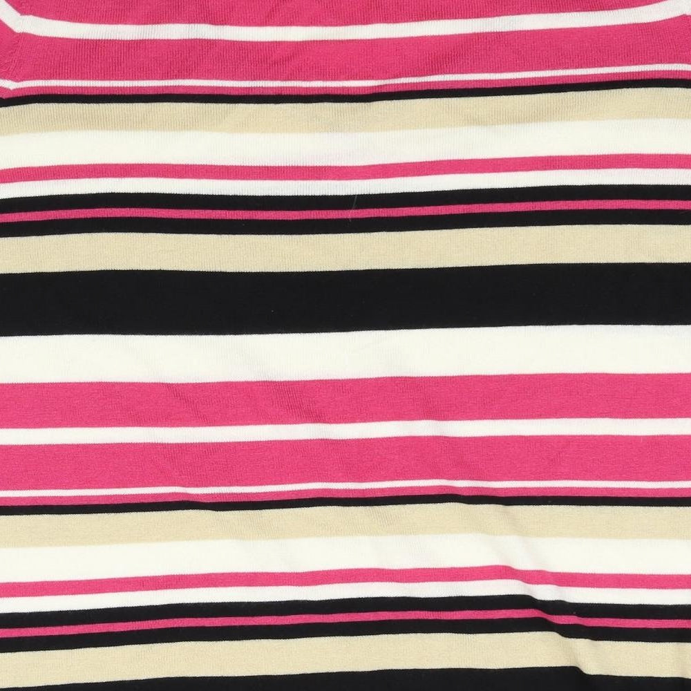 Marks and Spencer Womens Pink Striped Pullover Jumper Size 16