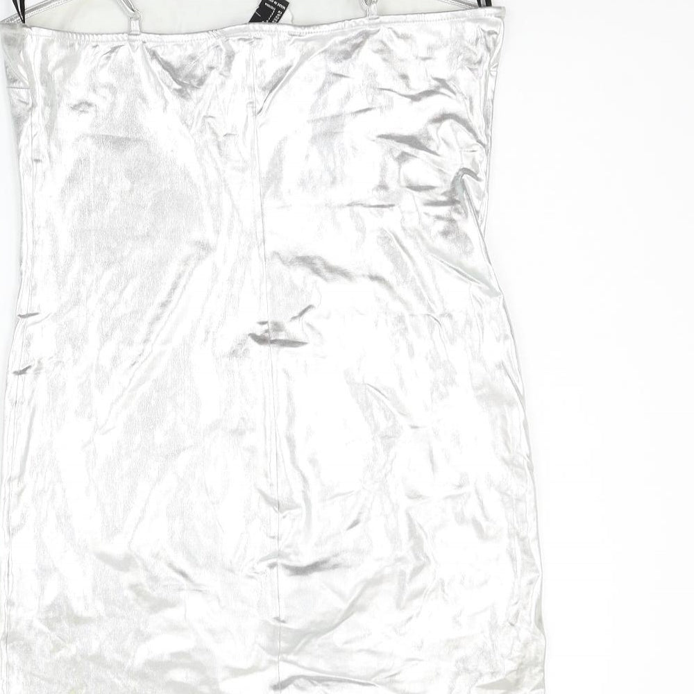 FOREVER 21 Womens Silver Basic T-Shirt Size L - washable marks