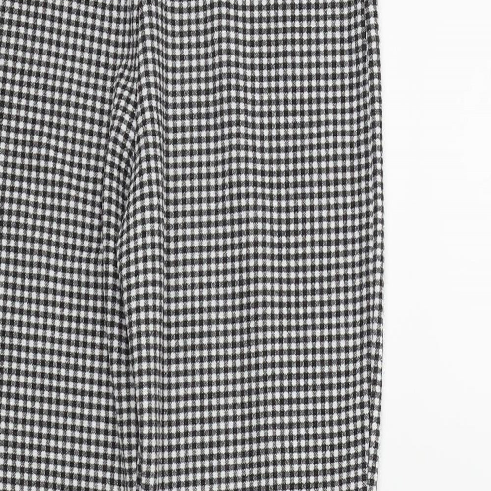 Select Girls Black Check Jegging Trousers Size 10 Years - Frill Detail