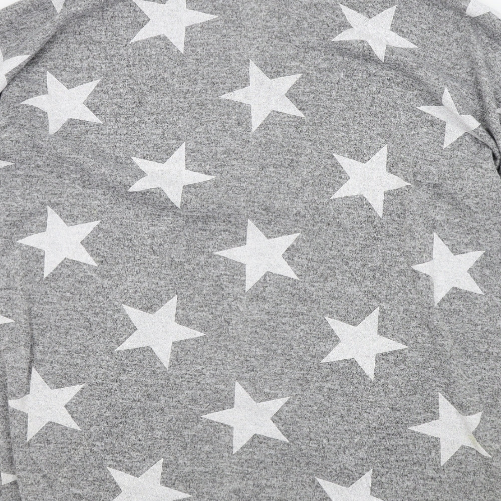 Boohoo Womens Grey Geometric Cape Jumper Size M - STARS