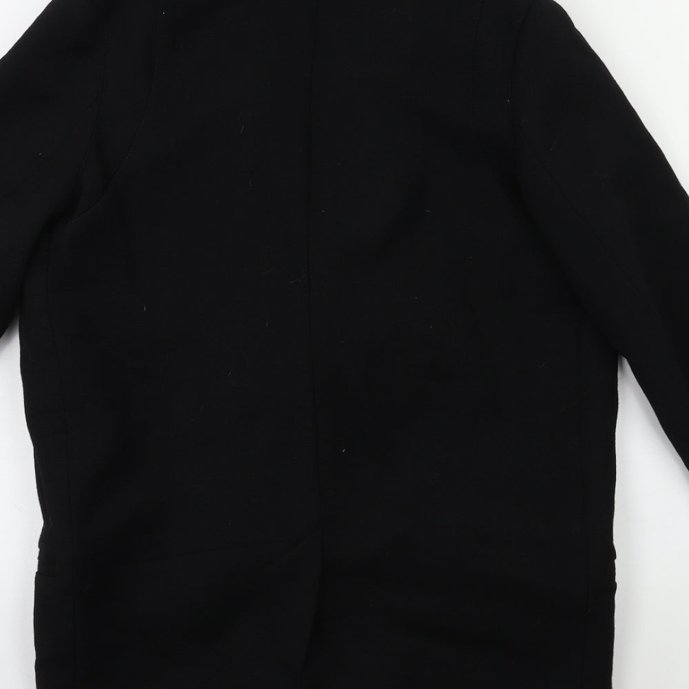 H&M Womens Black Overcoat Coat Size 4