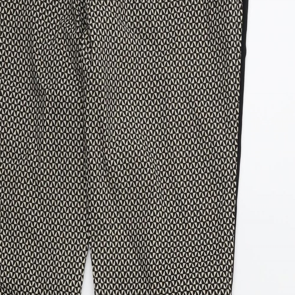 Atmosphere Womens Beige Geometric Trousers Size 8 L29 in