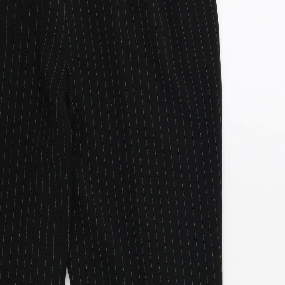Marks and Spencer Womens Black Striped Trousers Size 14 L27 in