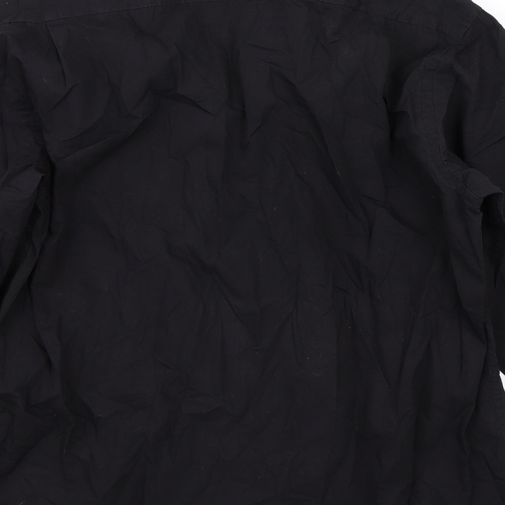 Milan Mens Black Button-Up Size 16