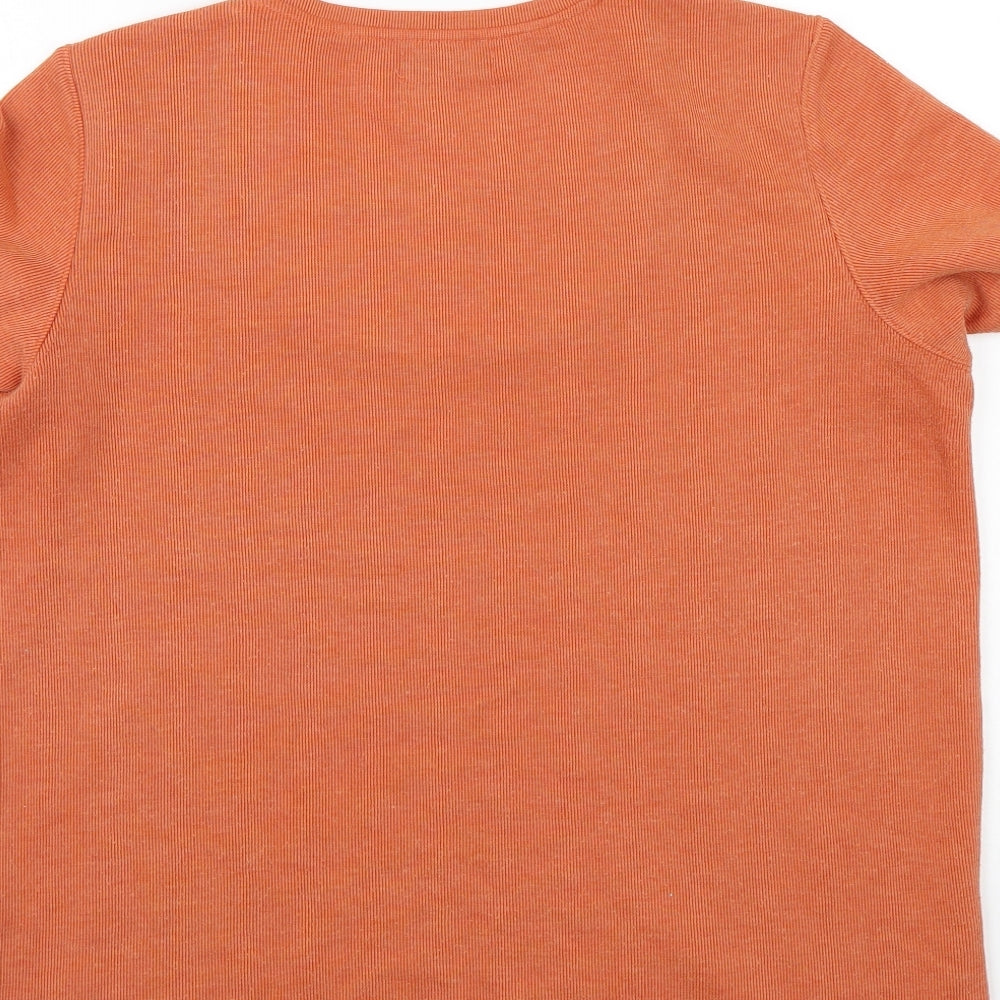 BM Womens Orange Basic T-Shirt Size S