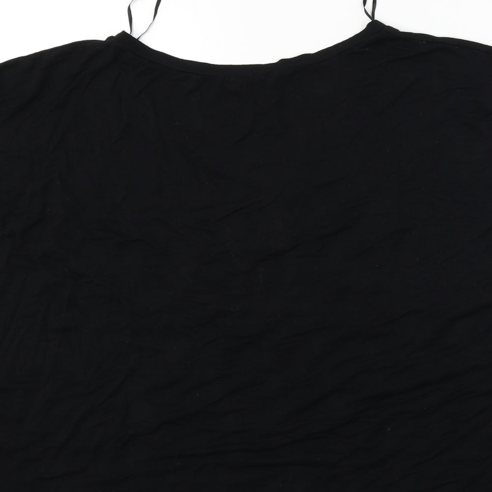fine collection Womens Black Basic T-Shirt Size L