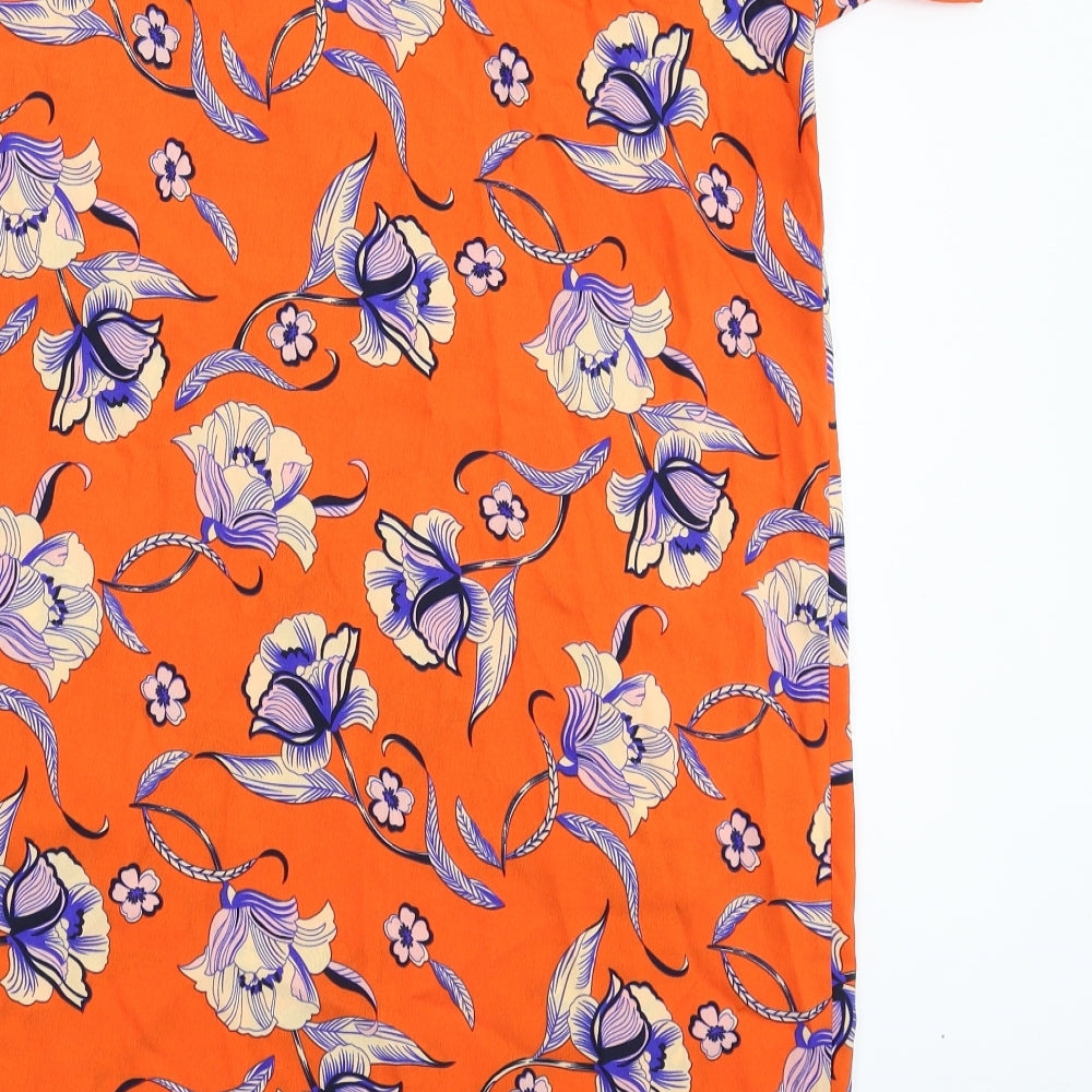 Pep&Co Womens Orange Floral Mini Size 8