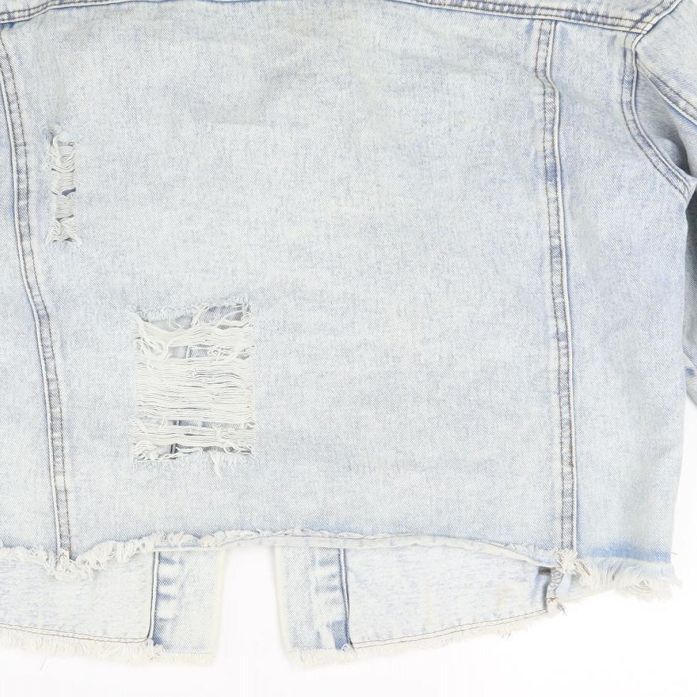 Primark Womens Blue Denim Jacket Coat Size 10
