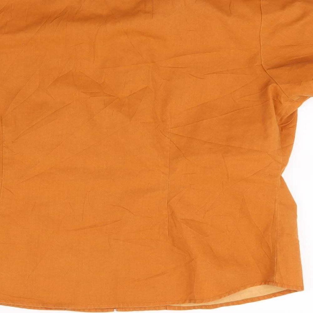 off shoot Womens Orange Basic Button-Up Size 16