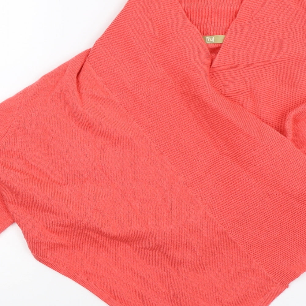 TU Womens Orange Knit Pullover Jumper Size 10