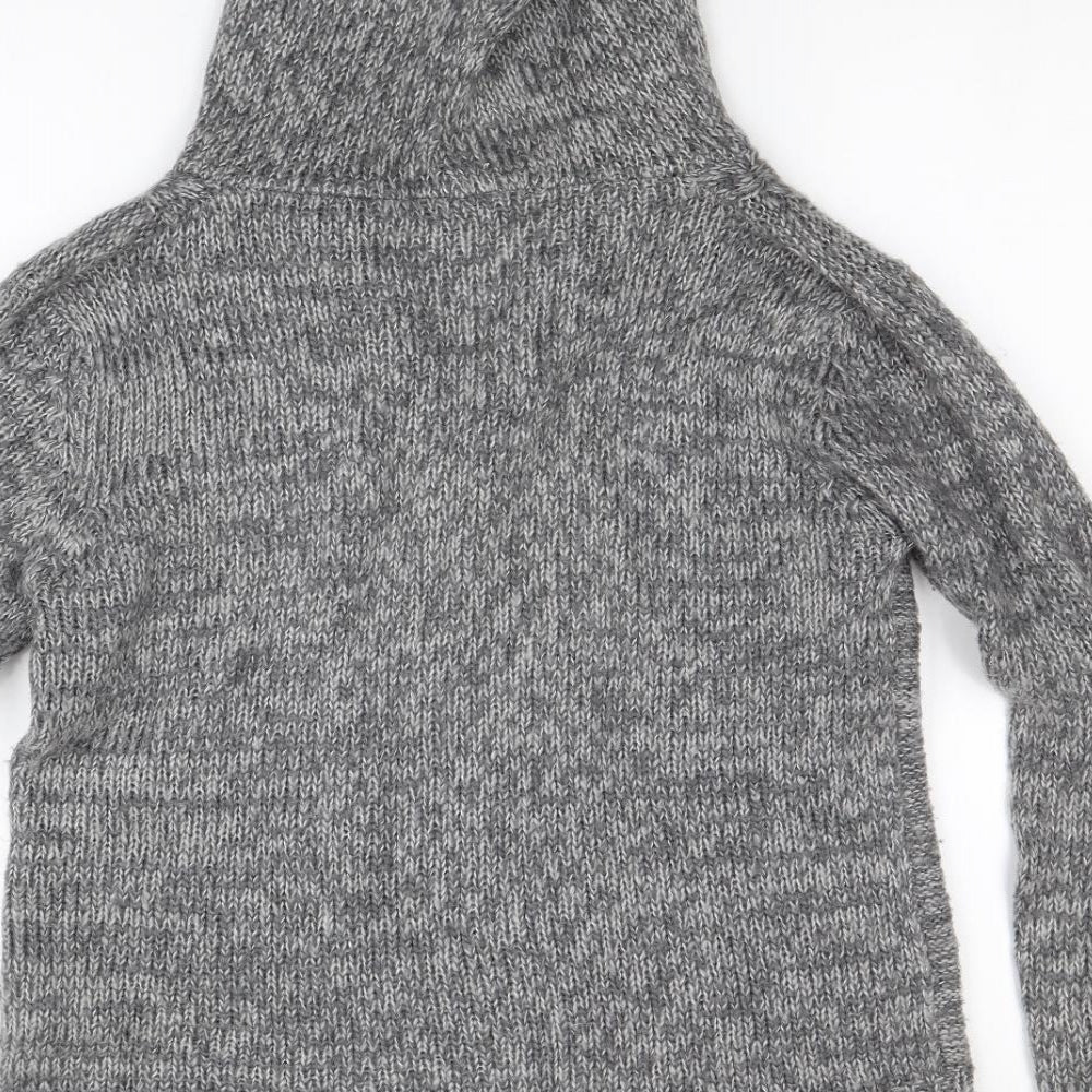 Heart & soul Mens Grey Henley Hoodie Size M