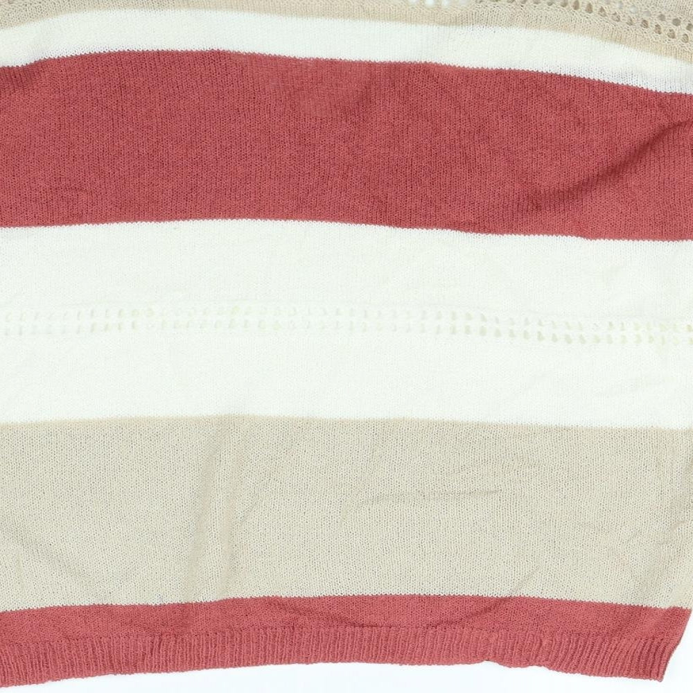 Preworn Womens Multicoloured Striped Pullover Jumper Size S