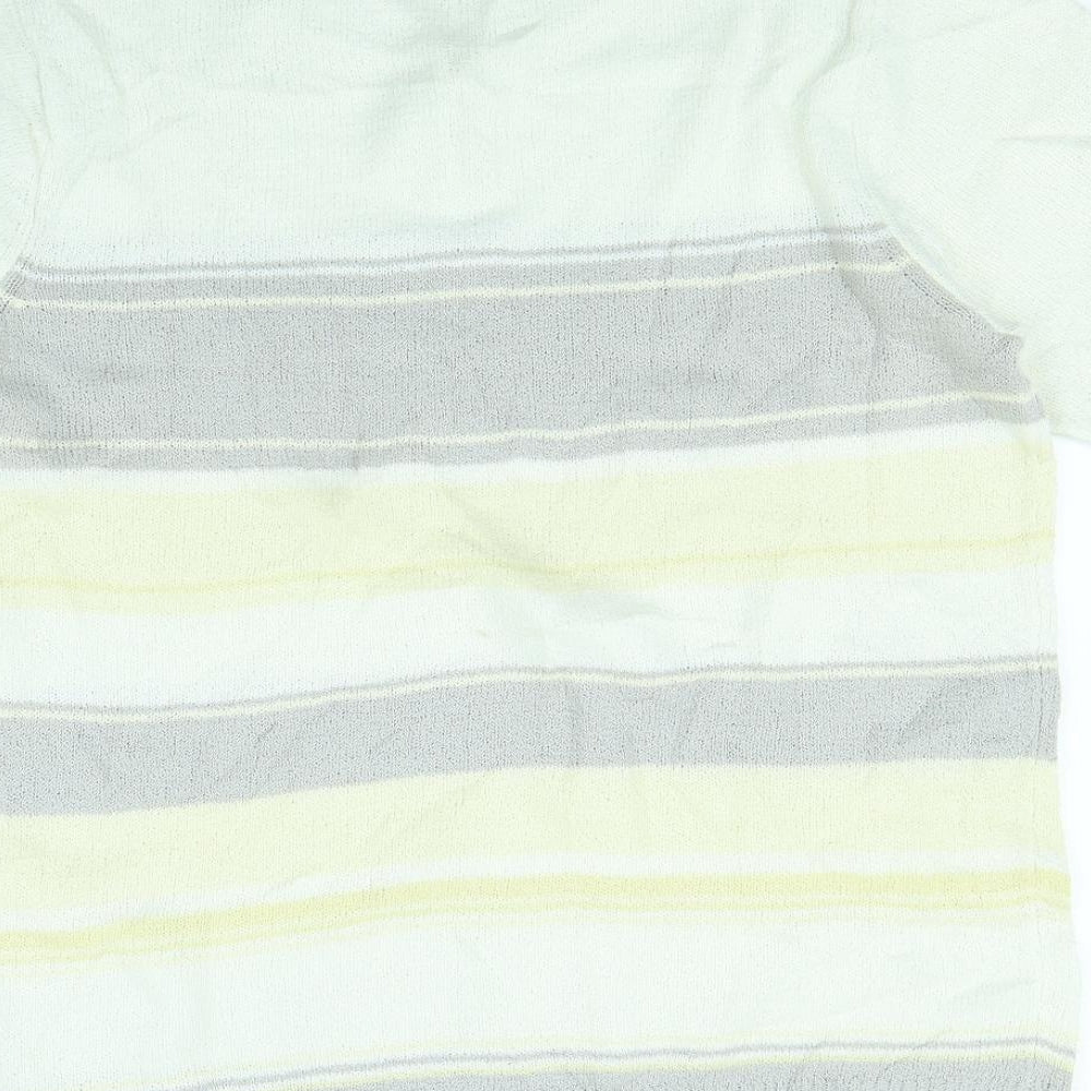 BM Womens White Striped Basic Tank Size M