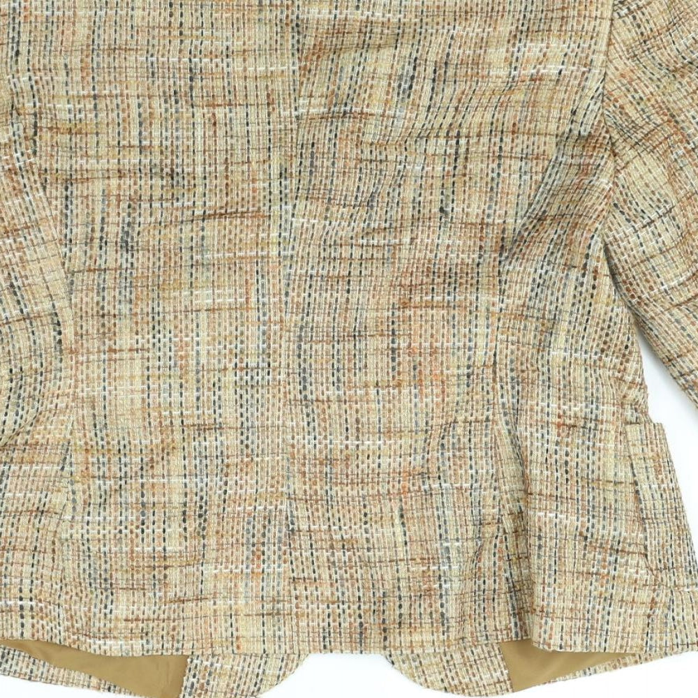 Paula Borges Womens Beige Jacket Size 14 - shoulder pads